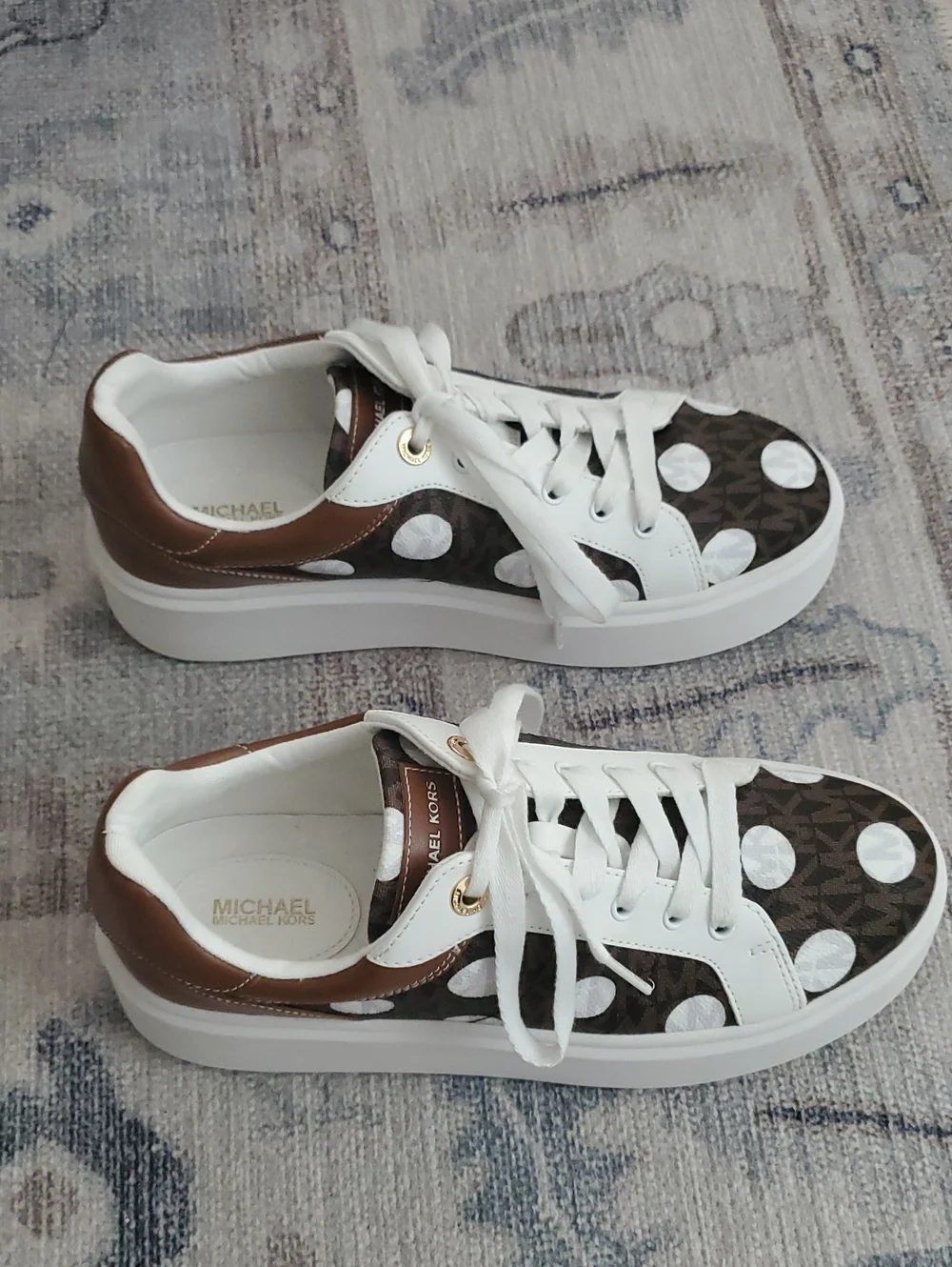 NWOT Michael Kors Romey Platform Sneakers Polka Dot Shoes Sz9.5